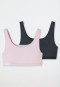 Bustiers 2er-Pack schwarz/ zartrosa - 95/5
