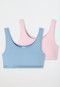 Bustiers set van 2 blauw/ roze - 95/5