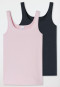 Tops 2er-Pack Organic Cotton schwarz/ zartrosa - 95/5