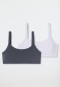 Lot de 2 brassières blanches/graphite - Fresh Vibe