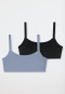 Bustiers 2er-Pack schwarz/ blaugrau - Fresh Vibe