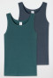 Tank Tops, 2-pack, dark blue/green - 95/5