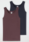 Tank Tops, 2-pack, dark blue/cocoa brown - 95/5