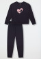 Pyjama lange sweatware manchetten navy - Nightwear