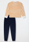 Pigiama lungo in spugna a righe multicolore - Nightwear