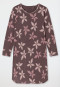 Nachthemd langarm Blumen mauve bedruckt - Comfort Nightwear