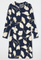 Long-Sleeve Floral Nightshirt, Deep Blue Sea - Comfort Nightwear