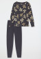 Pyjama lange pyjama manchetten bloemen grafiet - Comfort Nightwear
