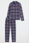Pyjama lang Webware nachtblau kariert - X-Mas Family