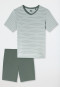 Short pyjamas striping V-neck khaki - Long Life Soft