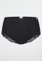 Midi panty fine rib needle out structure lace black - Revival Marie
