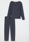 Schlafanzug lang graphit - Casual Nightwear