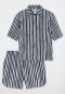 Pyjama kurz Webware Streifen graphit - selected! premium