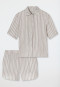 Pyjamas short woven fabric stripes gray-jaspe - selected! premium