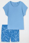 Schlafanzug kurz Interlock hellblau - Modern Nightwear