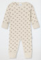 Babyanzug unisex Feinripp langarm Vario-Fuß Elefanten creme - Natural Love