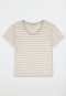 Shirt kurzarm Leinen Biobaumwolle Streifen off-white - Mix+Relax