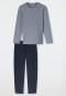 Long pyjamas striping midnight blue - Selected Premium Jacquard