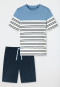 Schlafanzug kurz Ringel pacific blue - Casual Nightwear