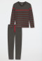 Pyjamas long pyjamas striped dark grey mottled - Casual Nightwear
