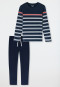 Pyjama long rayures bleu nuit - Casual Nightwear