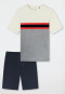 Schlafanzug kurz Ringel hellrot - Casual Nightwear