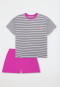 Pyjama korte strepen citrus fuchsia - Teens Nightwear