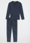 Pyjama lange knoopsluiting grafiet - Fine Interlock