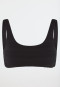 Bustier bikini top jersey recycled stripes black - aqua