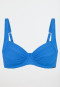 Bikini con ferretto in jersey riciclato a strisce aquarium - Aqua