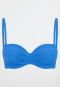 Bikini a fascia con strisce riciclate in jersey di conchiglie aquarium - Aqua