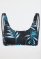 Bustier bikinitop jersey gerecycled palmbomen multicolour - Aqua