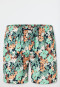 Swim trunks woven fabric recycled flowers multicolor - Aqua