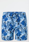 Swim trunks woven fabric recycled flowers multi-colored- Aqua