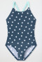 Knitwear swimsuit recycled SPF40+ polka dots midnight blue - Aqua