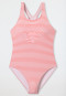 Swimsuit knitwear recycled SPF40+ school sports stripes pink - aqua