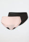 Periodenslips 2er-Pack Jersey recycelt schwarz/rosé- Secret Care