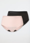 Periodenpantys 2er-Pack Jersey recycelt schwarz/rosé- Secret Care