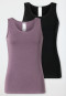 Strappy tops 2-pack lace black/purple - Modern Multipacks