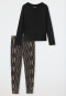 Lange pyjama manchetten Ginkgo zwart - Modern Nightwear