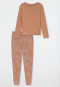 Schlafanzug lang Interlock Bündchen Ginkgo rost - Modern Nightwear