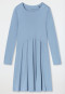 Camicia da notte a manica lunga in interlock grigio-blu - Modern Nightwear