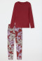 Pyjama long aloe vera fleurs rouge foncé - Selected premium