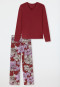 Lange pyjama aloë vera bloemen donkerrood - selected! premium