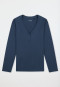 Shirt langarm Doppelripp Druckknöpfe deep blue - Mix+Relax