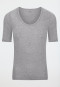 Shirt kurzarm V-Ausschnitt grau-meliert - Premium Warming