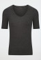 Shirt kurzarm V-Ausschnitt dunkelgrau-meliert - Premium Warming