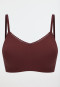 Bustier naadloze uitneembare pads kant wijnrood - Invisible Soft Lace