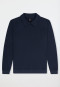 Sweatshirt lange mouwen polokraag ritssluiting nachtblauw - Mix+ Relax