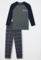 Schlafanzug lang Karo dunkelgrün - Teens Nightwear